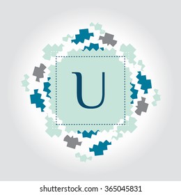 U letter vector logo template (sign, symbol, emblem, ornament)