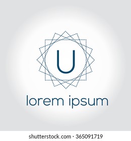 U letter vector logo template (sign, symbol, emblem, ornament)