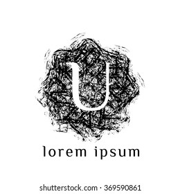 U letter vector logo template (sign, symbol, emblem, ornament)