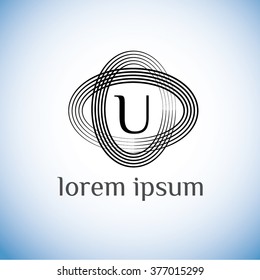 U letter vector logo template (sign, symbol, emblem, ornament)