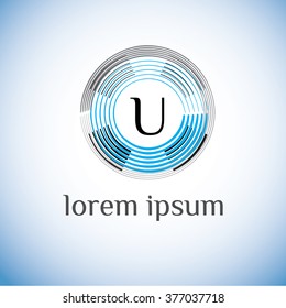 U letter vector logo template (sign, symbol, emblem, ornament)