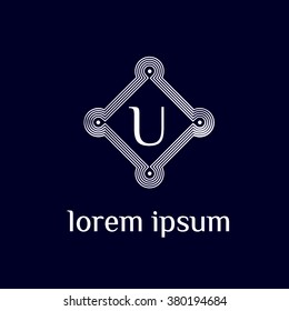 U letter vector logo template (sign, symbol, emblem, ornament)