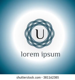U letter vector logo template (sign, symbol, emblem, ornament)