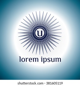 u letter vector logo template (sign, symbol, emblem, ornament)