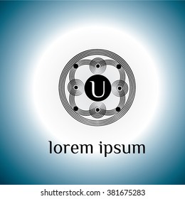 U letter vector logo template (sign, symbol, emblem, ornament)