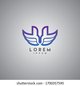 Icono de diseño del logotipo de las Alas U. Logotipo de la letra Flying Wing con un concepto creativo y moderno.
