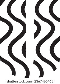 U letter zig zag logo design element in black colour