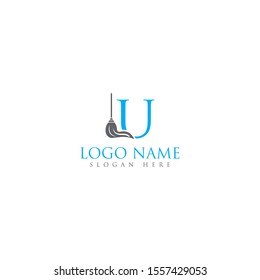 U letter/mop logo design template full vector