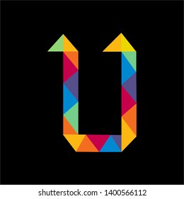 U letters abstract logo for company