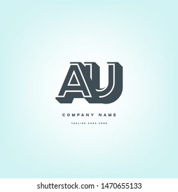 A U letters Joint logo icon vector template.