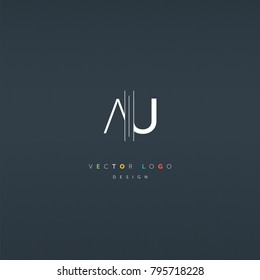 A & U Letters joint logo icon vector element.