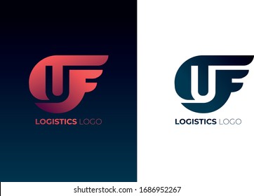 U logistic logo design illustration
