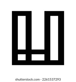 Plantilla de icono negro con logotipo de U