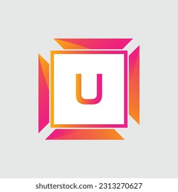 U Logo Farbiges Vektordesign. Symbolkonzept. Abstrakte moderne