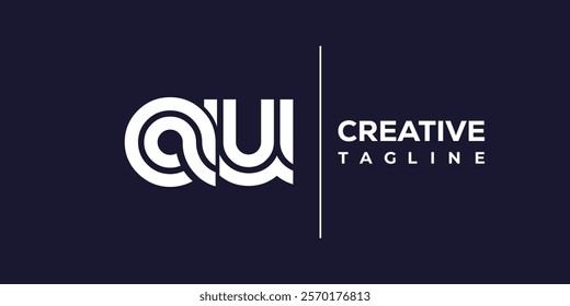 A and U logo design. AU abstract Letters Logo Monogram. This logo design is the process of creating a visual symbol that represents a brand, company, or individual.