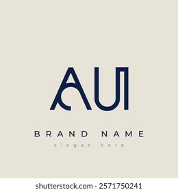 A and U logo design. AU abstract Letters Logo Monogram. This logo design is the process of creating a visual symbol that represents a brand, company, or individual.