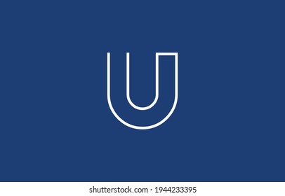 U logo design concept with background. Initial based creative minimal monogram icon letter. Modern luxury alphabet vector design