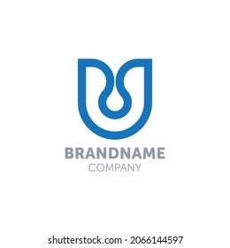 u logo design with drop