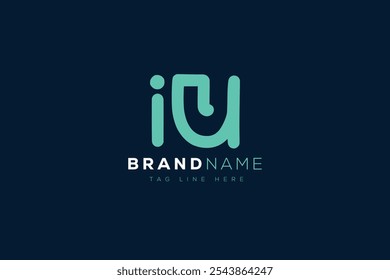 I and U logo design. IU abstract Letters Logo Monogram. This logo design is the process of creating a visual symbol that represents a brand, company, or individual.