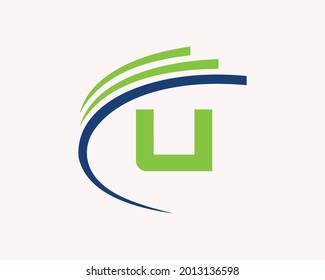 U logo design. U letter logo design for business, construction and real estate concept