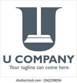 U logo design on Cleaning and Maintenance theme