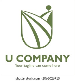 Diseño del logotipo de la U sobre el tema del paisaje
