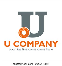 U logo design on Photography theme