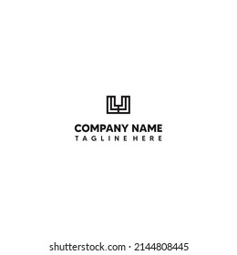 U logo design square monogram