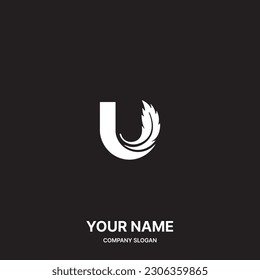 u logo u design symbol vector sign nature