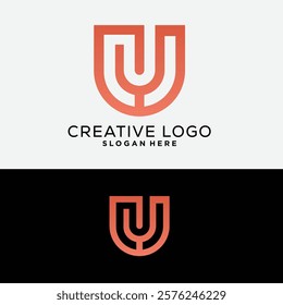 u logo design symbol vector abstract monogram initial letter