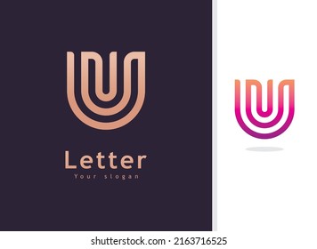 U Logo Design and template. Creative U icon initials based Letters in vector.