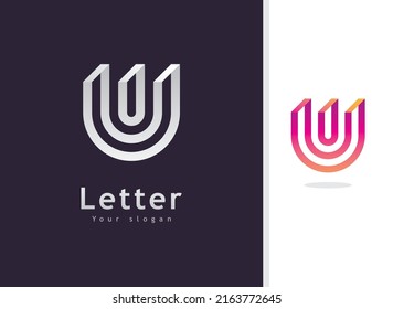 U Logo Design und Vorlage. Creative U Symbol Initialen auf Basis von Letters in Vektorgrafik.