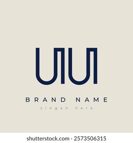 U and U logo design. UU abstract Letters Logo Monogram. This logo design is the process of creating a visual symbol that represents a brand, company, or individual.