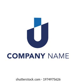 U and I logo design vector emblem 