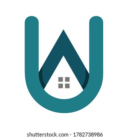 U Logo Design Vector Icon Symbol Template. U Real Estate Logo. Logo Design. U Letter Logo.