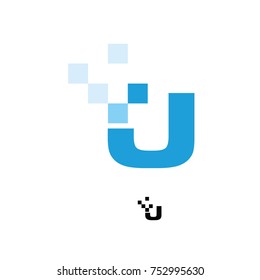 U logo digital flat vector template 