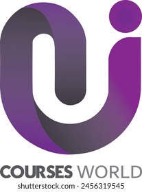 U Logo. Educational Logo. Purple and Grey