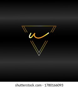 El logotipo de U elegante lujo con triángulo