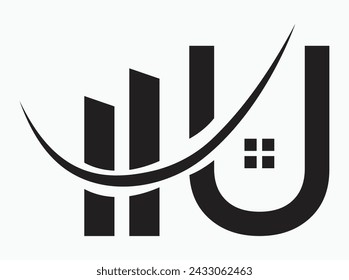 U logo font AlphabetCraft, ArchitecturalLetters3D, 3DDesignConcept, DepthAndPerspective, CreativityInConstruction, 
