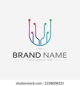 U logo and Initial letter U logo business and design icon vector