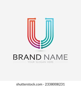U-Logo und Anfangsbuchstabe U Logo Business und Design-Symbol Vektorgrafik