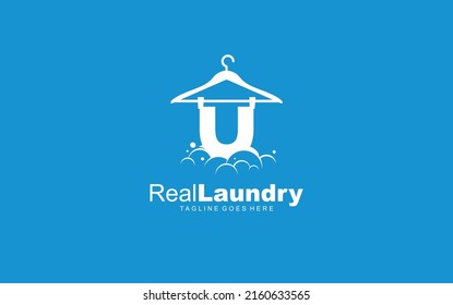 U logo LAUNDRY for branding company. letter template vector illustration for your brand.