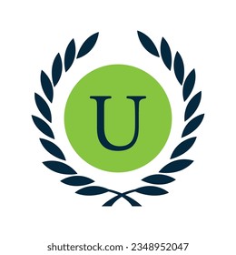 the u logo with a laurel wreath