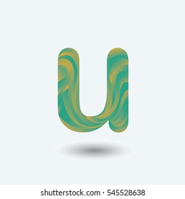 u logo letter typography for company identity