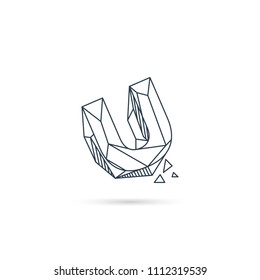 u logo letter vector gem stone illustration graphic design download