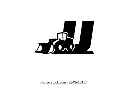 U Logo with Loader letter concept for template 