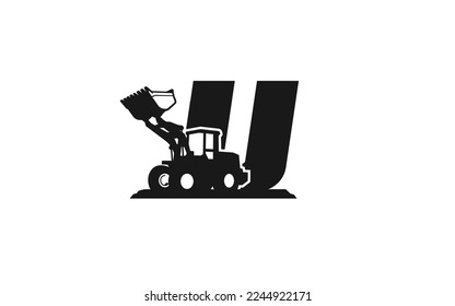 U Logo with Loader letter concept for template