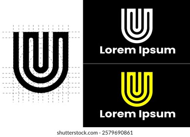 U Logo - Minimalist Geometric Logo: A Monochrome, High-Contrast, and Versatile Design