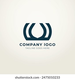 U logo set flat design template collection
