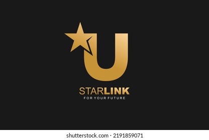 U logo star for branding company. letter template vector illustration for your brand.